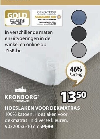 Jysk Hoeslaken voor dekmatras aanbieding