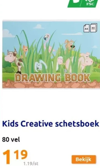Action Kids creative schetsboek aanbieding