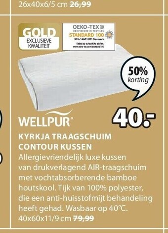 Jysk Kyrkja traagschuim contour kussen aanbieding