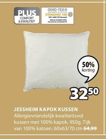 Jysk Jessheim kapok kussen aanbieding