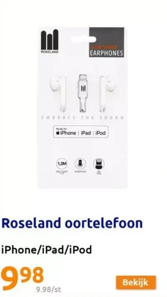 Action Roseland oortelefoon aanbieding
