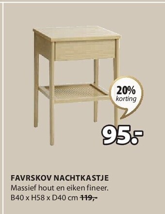 Jysk Favrskov nachtkastje aanbieding