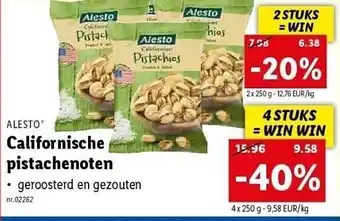 Lidl Alesto californische pistachenoten aanbieding