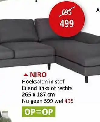 Weba Niro hoeksalon in stof aanbieding