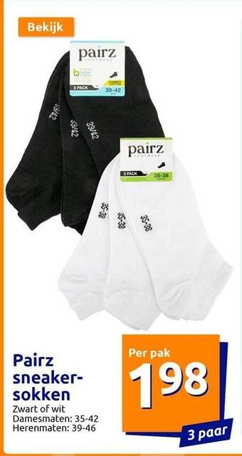 Action Pairz sneakersokken aanbieding