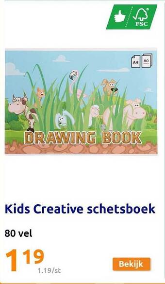 Action Kids creative schetsboek aanbieding