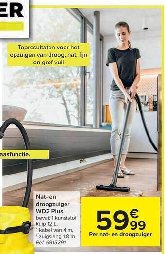 Carrefour Nat en droogzuiger wd2 plus aanbieding