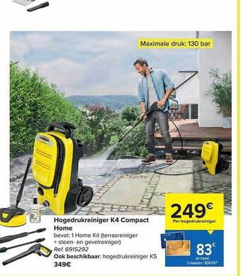 Carrefour Hogedrukreiniger k4 compact home aanbieding