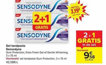 Carrefour Set tandpasta sensodyne aanbieding