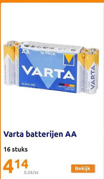 Action Varta batterijen aa aanbieding
