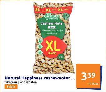 Action Natural happiness cashewnoten aanbieding