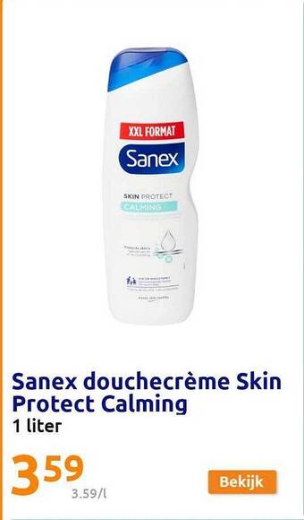 Action Sanex douchecrème skin protect calming aanbieding