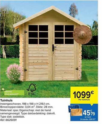 Carrefour Tuinhuis aanbieding