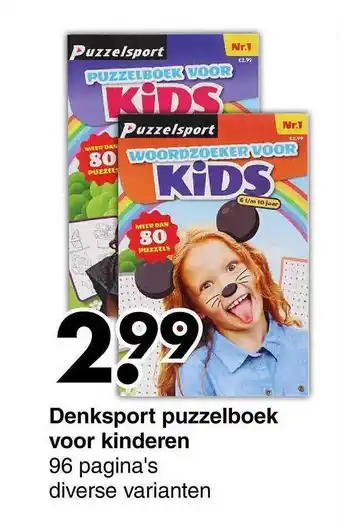 Denksport puzzelboek voor kinderen