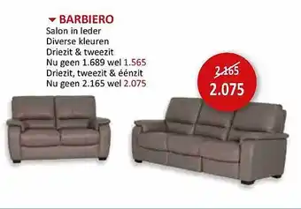 Weba Barbiero salon in leder aanbieding