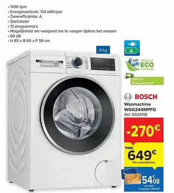Carrefour Bosch wasmachine aanbieding