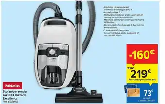 Carrefour Miele stofzuiger zonder zak aanbieding