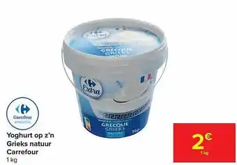 Carrefour Yoghurt op z'n grieks natuur aanbieding