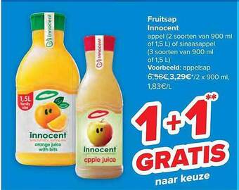 Carrefour Fruitsap innocent aanbieding