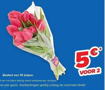 Boeket van 10 tulpen