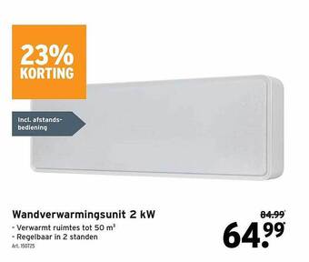 GAMMA Wandverwarmingsunit 2 kw aanbieding
