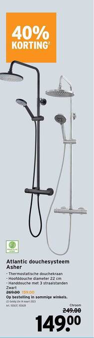 GAMMA Atlantic douchesysteem asher aanbieding