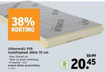 GAMMA Utherm4u pir isolatieplaat dikte 10 cm aanbieding