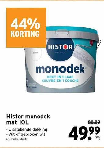 GAMMA Histor monodek mat 10l aanbieding