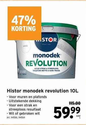 GAMMA Histor monodek revolution 10 l aanbieding