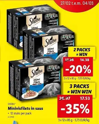Lidl Sheba minivisfilets in saus aanbieding