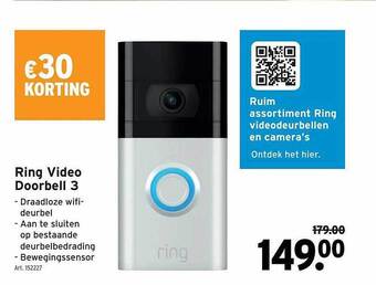 GAMMA Ring video doorbell 3 aanbieding