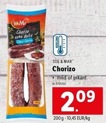 Lidl Sol & mar chorizo aanbieding