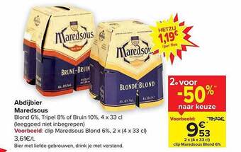 Carrefour Abdijbier maredsous aanbieding