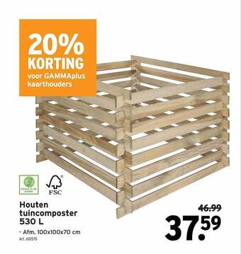 GAMMA Houten tuincomposter 530 l aanbieding