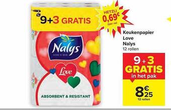 Carrefour Keukenpapier love nalys aanbieding