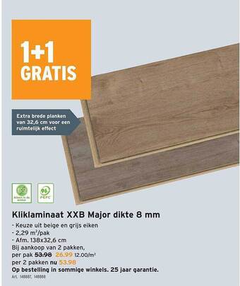 GAMMA Kliklaminaat xxb major dikte 8 mm aanbieding