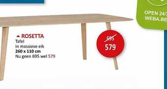 Weba Rosetta tafel aanbieding