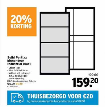 GAMMA Solid portixx binnendeur industrial black aanbieding