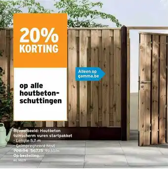 GAMMA Op alle houtbeton schuttingen aanbieding
