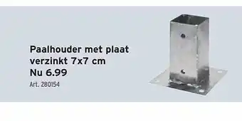 GAMMA Paalhounder met plaat verzkint 7x7 cm aanbieding
