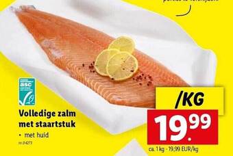 Lidl Volledige zalm met staartstuk aanbieding