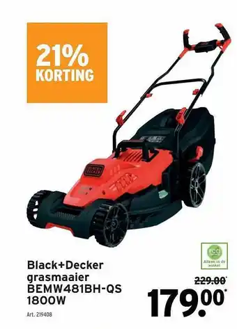 GAMMA Black decker grasmaaier bemw481bh qs `800w aanbieding