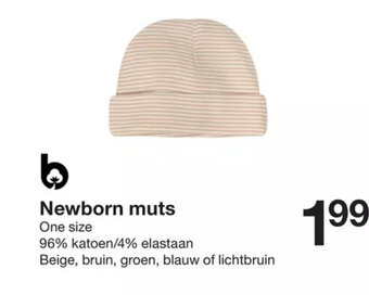 Zeeman Newborn Muts aanbieding