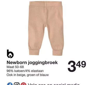 Zeeman Newborn Joggingbroek Maat 50-68 aanbieding