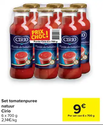 Carrefour Cirio Set tomatenpuree natuur aanbieding