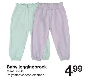 Zeeman Baby joggingbroek aanbieding