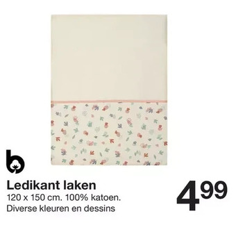 Zeeman Ledikant laken aanbieding