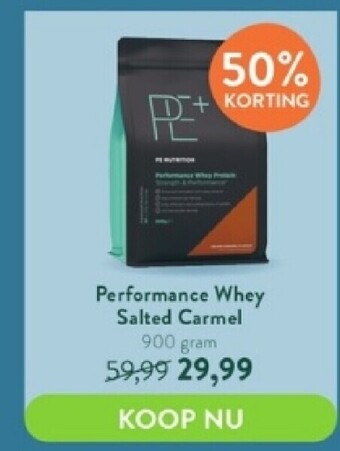 Holland & Barrett Performance whey salted carmel 900 gram aanbieding