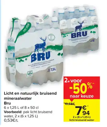 Bru Licht en natuurlijk bruisend mineraalwater
