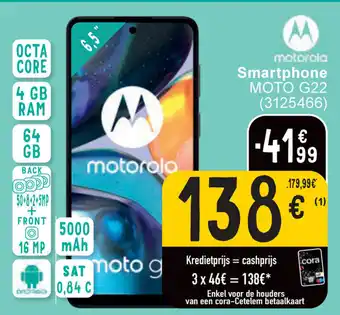 Cora Motorola smartphone moto G22 (3125466) aanbieding